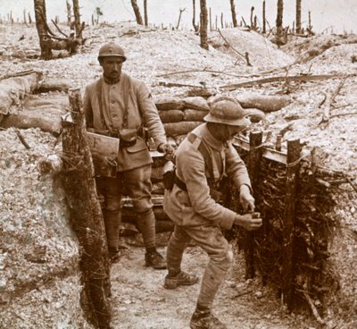 手榴弾を投げる、最前線、c1914-c1918 作： Unbekannt