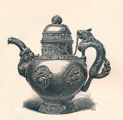 チベットのティーポット、ドラゴンの注ぎ口とハンドル、中国の影響、c1904を表示 作： Unbekannt