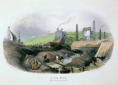 CamborneとRedruthの間のスズ鉱山、コーンウォール、c1860 作： Unbekannt
