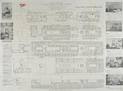 タイタニックファーストクラスデッキ計画、1911 作： Unbekannt