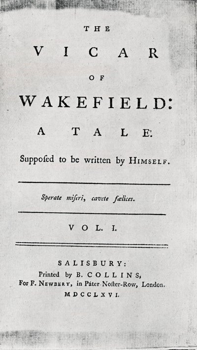 ウェークフィールドの牧師のタイトルページ、1766 作： Unbekannt
