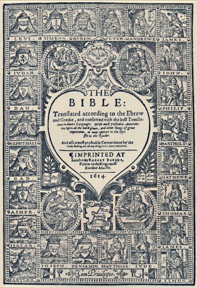 ジュネーブ聖書のタイトルページ、1614年、1947年 作： Unbekannt
