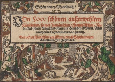 Schön newes Modellbuch Page 1r, 1608 のタイトル ページ。 作： Unbekannt