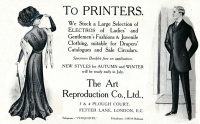プリンター-アート複製株式会社の広告、1909年。 作： Unbekannt