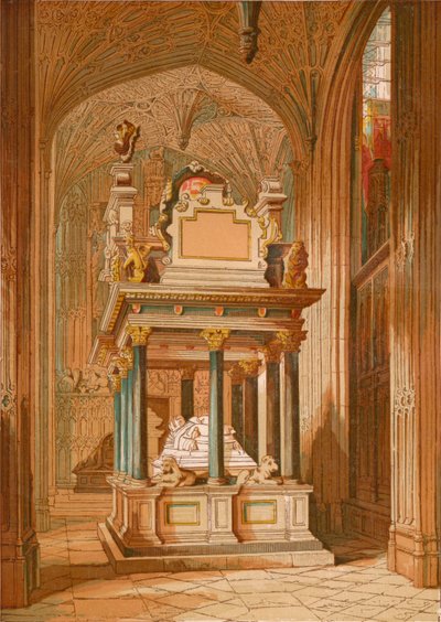 エリザベス女王の墓。 -ウェストミンスター寺院、c1845、1864 作： Unbekannt