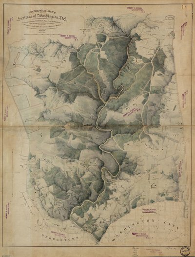 ワシントンD.C.周辺の地形図。 作： Unbekannt