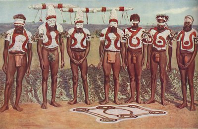 オーストラリアの黒人の間の儀式的儀式、c1935 作： Unbekannt