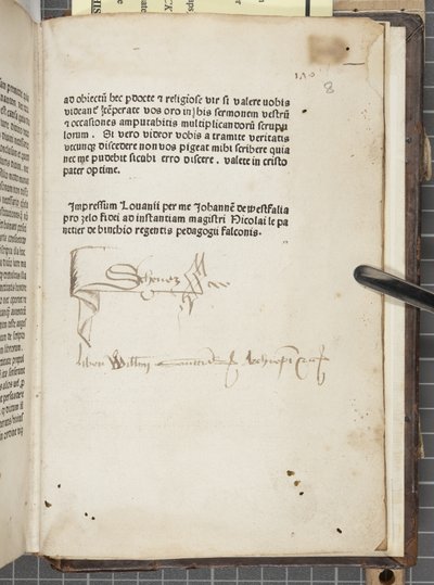 ヒッポのアウグスティヌスが書いた「Tractat[us] sancti Augustini」（紙にペンとインク）。 作： Unbekannt