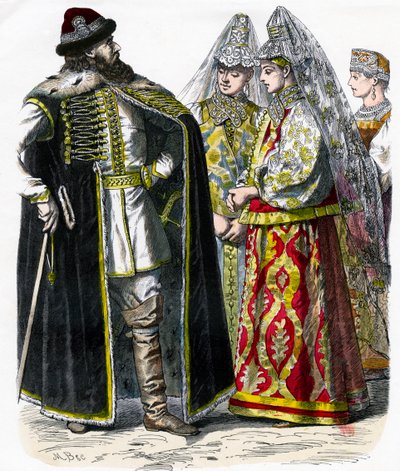 ロシアの伝統衣装、c1850 作： Unbekannt