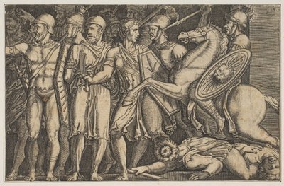 トラヤヌスの戦い、ダキア人、トラヤヌスの乗馬、グループに向かって右...、ca。 1515-1600。 作： Unbekannt