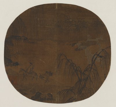 柳の木の下の旅人、元または明王朝、1279-1644。 作： Unbekannt