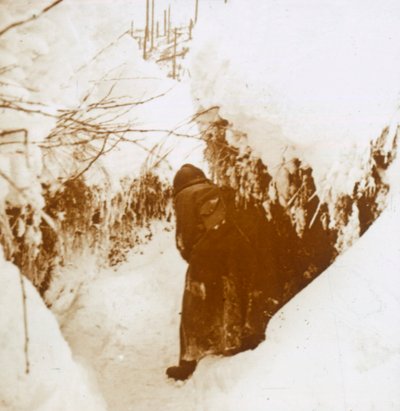 雪の中のトレンチ、アルザス、フランス東部、c1914-c1918 作： Unbekannt