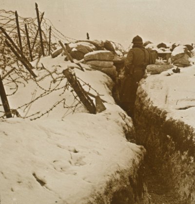 雪の中のトレンチ、アルザス、フランス東部、c1914-c1918 作： Unbekannt