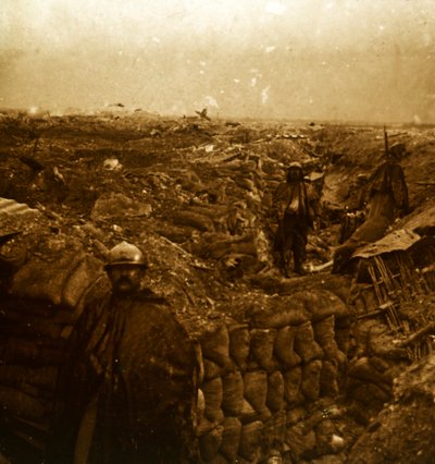 最前線の塹壕、フランス北部のムーランドスアン、c1915 作： Unbekannt