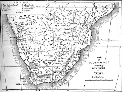 南アフリカの部族地図、c1880 作： Unbekannt
