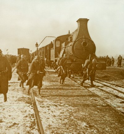 蒸気機関車、C1914-C1918から降りる軍 作： Unbekannt