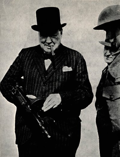 トミーガンを試す、1940年、1945年。 作： Unbekannt