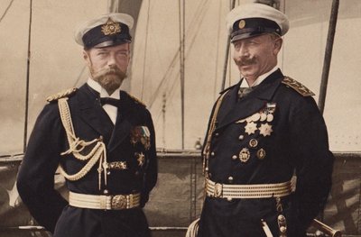 皇帝ニコラス 2 世とカイザー ヴィルヘルム 2 世、1905 年、ビョーケにて。 作： Unbekannt