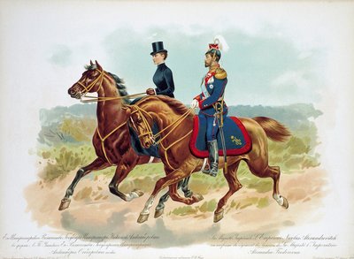女王陛下のライフガードウーラン連隊の制服を着たロシアの皇帝ニコライ2世、1896年 作： Unbekannt