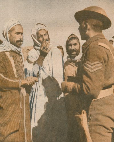 チュニジアのアラブ人、1943年のシャウアハでのイギリス軍曹の歓迎 作： Unbekannt