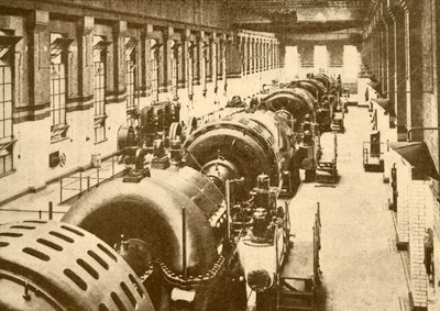 ニースデンパワーハウスのターボ発電機、1930年のメトロポリタン鉄道。 作： Unbekannt