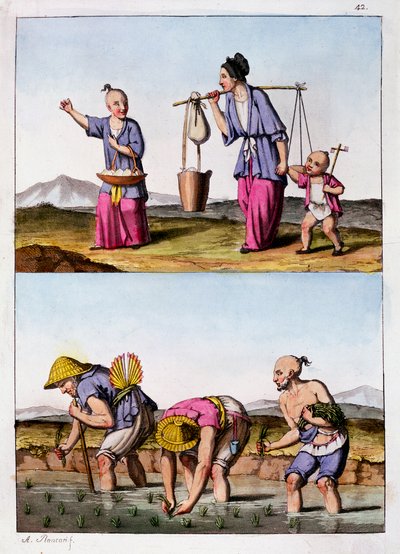 2つの中国のシーン、c1830 作： Unbekannt