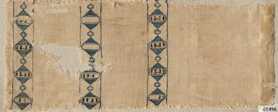 スカーフまたは頭飾りの2つの断片、1300年代。 作： Unbekannt
