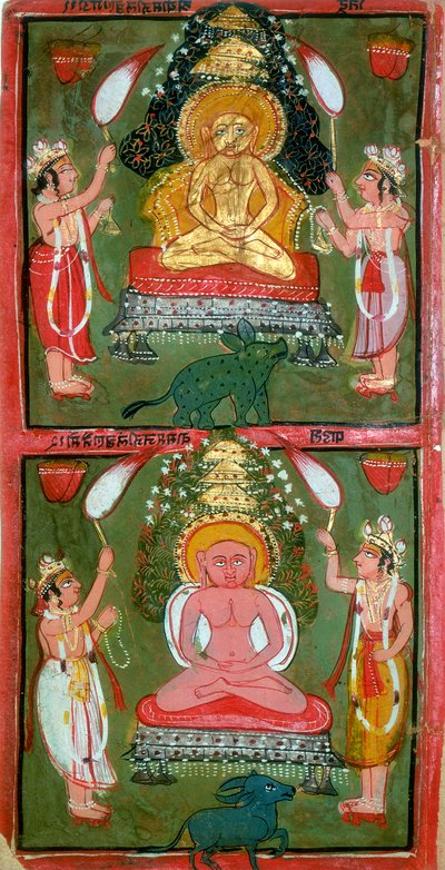 2人のジャイナティルサンカラスまたはジーナフォードメーカーとその信者、ブディ地域、インド、c1720 作： Unbekannt