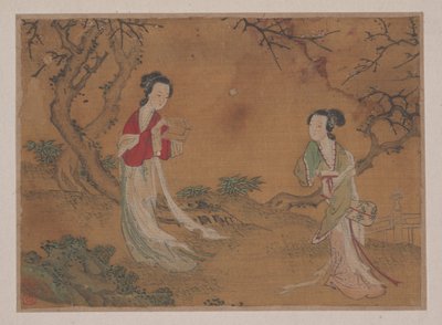 風景の前景に 2 人の女性。 作： Unbekannt