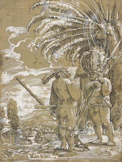 2つのLandsknechts、c。 1520 作： Unbekannt