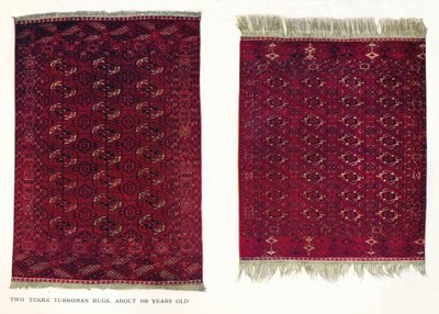 2つのTekke Turkomanラグ、c1800 作： Unbekannt