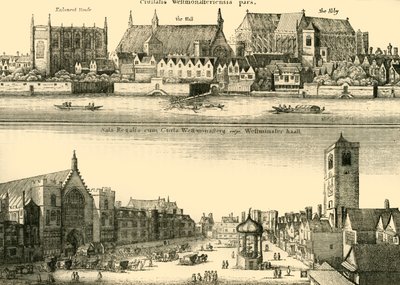 ウェストミンスターの2つのビュー、1881年。 作： Unbekannt