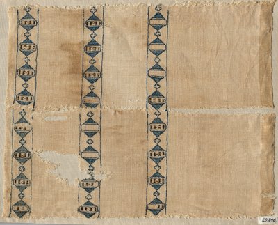 スカーフまたは頭飾りの2つの断片、1300年代。 作： Unbekannt