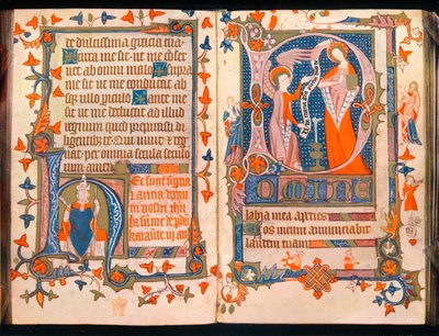 A Book of Hours、c1350の2ページ 作： Unbekannt