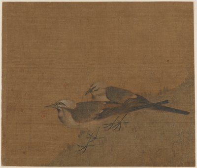 2羽のハクセキレイ、元時代、14世紀。 作： Unbekannt