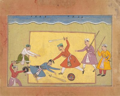 分散したバガヴァタ プラーナの正体不明のページ ヴィシュヌ卿の古代の物語 1610年。 作： Unbekannt