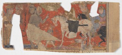 王のシャーナマ書の不明な場面とテキストの断片、1330-40年頃。 作： Unbekannt