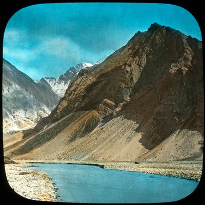 インドのカシミール州インダス川の上流、19世紀後半または20世紀初頭 作： Unbekannt