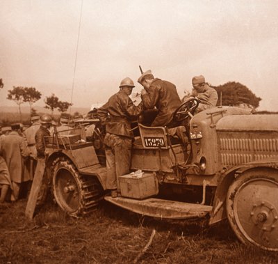 弾幕気球のためのウィンチの使用、ソンム、フランス北部、c1914-c1918。 作： Unbekannt