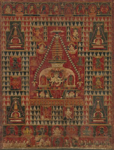 1510 年から 1519 年にかけて、ストゥーパの胎内に安置されたウシュニシャヴィジャヤ。 作： Unbekannt