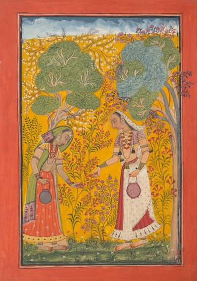 Vasanti Ragini、ミュージカルモードのRagamalaシリーズガーランドのページ、ca。 1710年。 作： Unbekannt