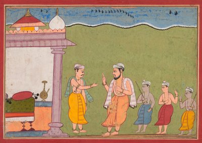 Vasudeva Meets Nandaのバガヴァタプラナ、1610年。 作： Unbekannt