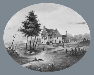 1865 年、ニューヨーク州ブルックリンの Gowannus にある Vechte House。 作： Unbekannt