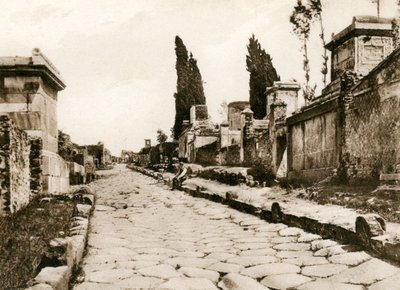 Via delle Tombe、ポンペイ、イタリア、c1900s 作： Unbekannt