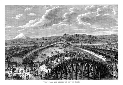 日本橋、東京、1877年からの眺め 作： Unbekannt