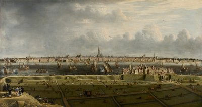 フラームス フーフトからのアントワープの眺め、1658 年。 作： Unbekannt