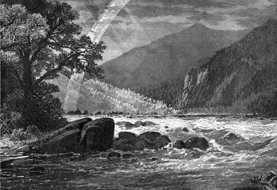バルコニーの滝、ジェームズリバー、バージニア州、アメリカ合衆国、1877年のビュー 作： Unbekannt