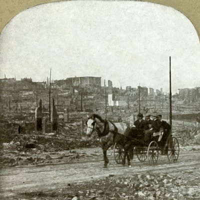 ノブヒルの景色。億万長者の居住地区、1906年。 作： Unbekannt