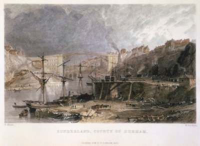 サンダーランドとアイアンブリッジの東向きの眺め、1833 作： Unbekannt