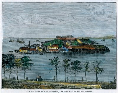 ブラジル、リオデジャネイロ湾の蛇の島の眺め、c1880 作： Unbekannt